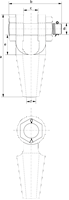 G-6422 Green Pin Open Spelter Socket Technical Drawing